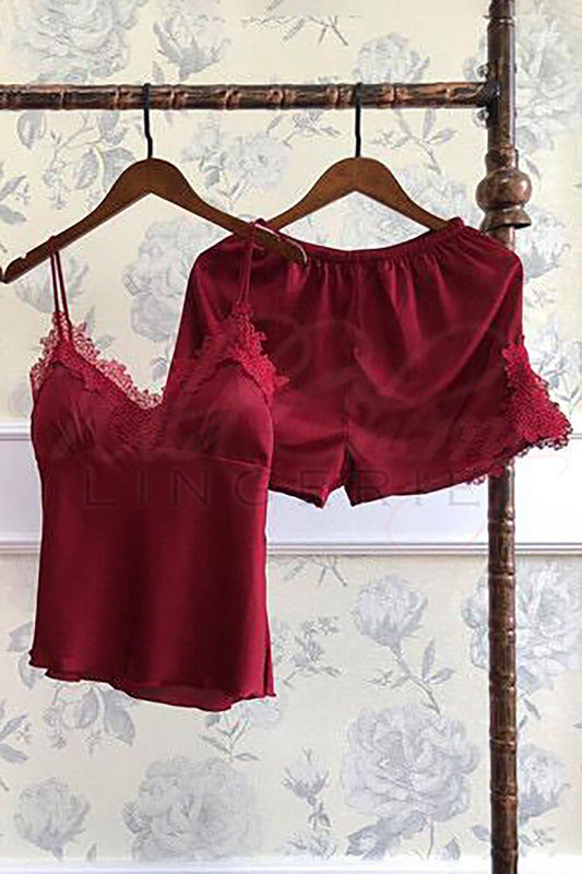 Red Camisole and Shorts Set, Sleepwear & Robes, Unbranded - Wild Cherry Lingerie