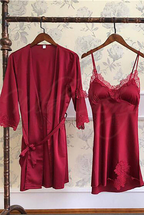 Red Babydoll and Robe Set, Sleepwear & Robes, Unbranded - Wild Cherry Lingerie