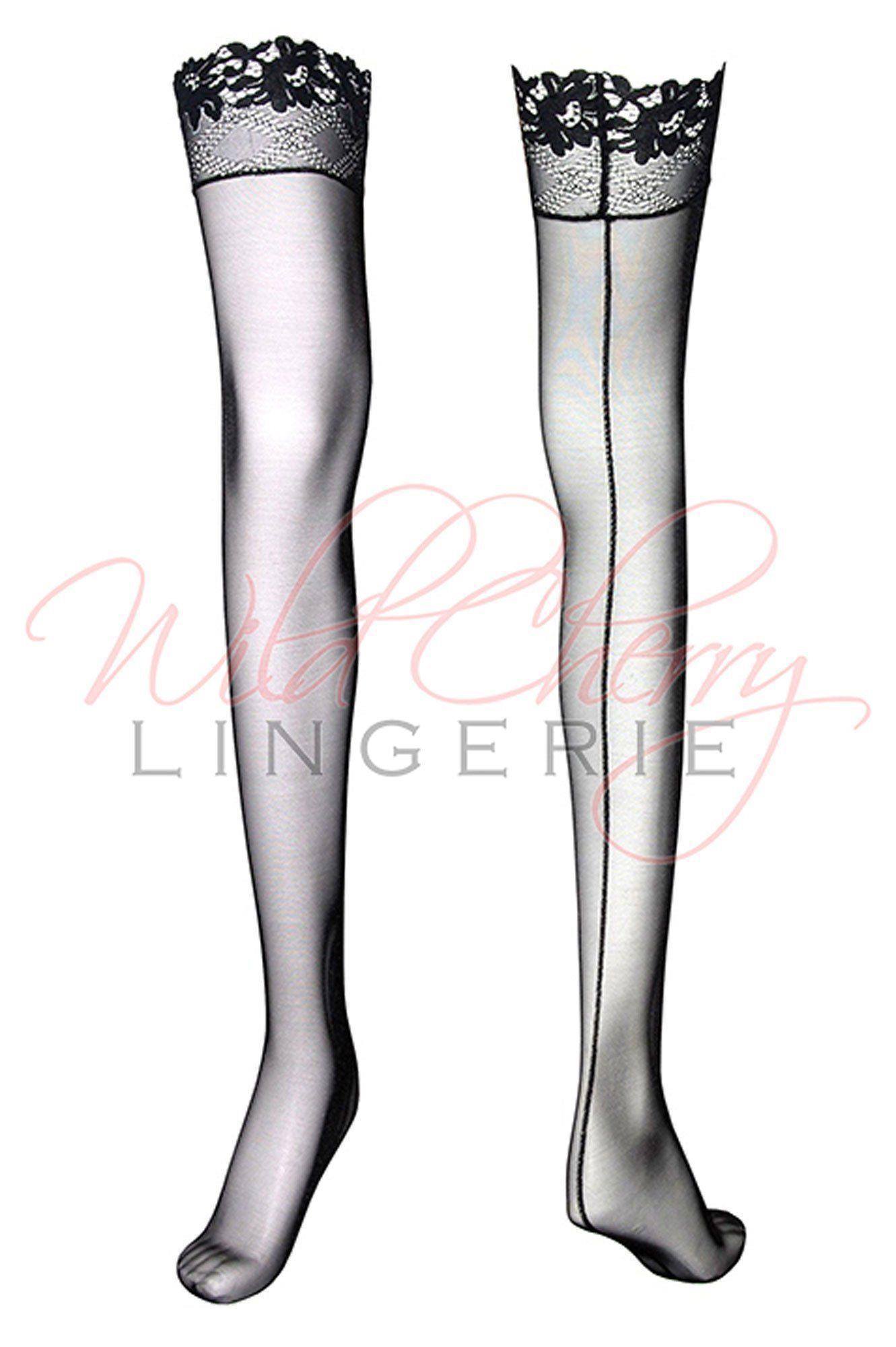 Daniella Black Collection Thigh Length Stockings VIPA Lingerie, Legwear, VIPA Lingerie - Wild Cherry Lingerie