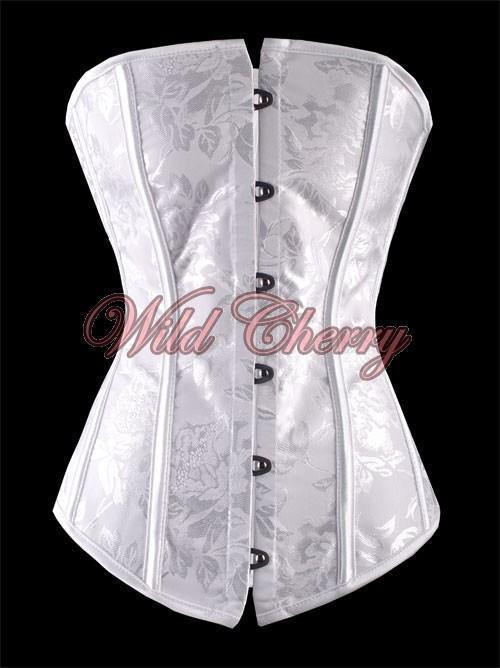 Angelic White Brocade Corset, Corsets & Bustiers, Wild Cherry Lingerie - Wild Cherry Lingerie