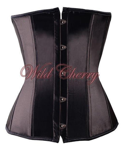 Satin Corset with Black Roses