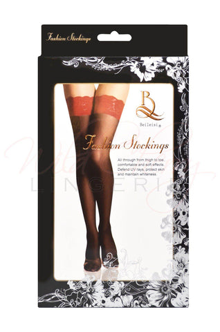 Red Bow Thigh High Stockings