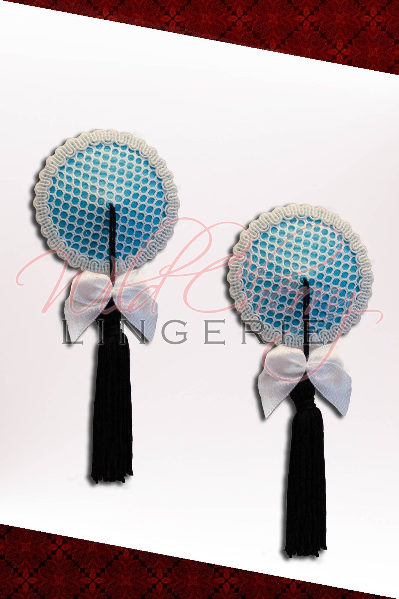 Sugar and Spice Blue Nipple Covers with Tassel
