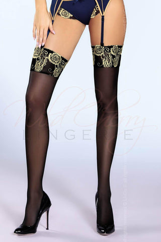 Santa Black Collection Thigh Length Stockings VIPA Lingerie